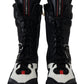 Elegant Black Leather High-Top Sneakers