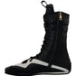Elegant Black Leather High-Top Sneakers