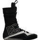 Elegant Black Leather High-Top Sneakers