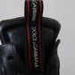 Elegant Black Leather High-Top Sneakers