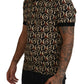 Chic Black Logo Print Polo Tee