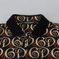 Chic Black Logo Print Polo Tee