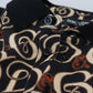 Chic Black Logo Print Polo Tee