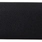 Elegant Black Leather Wallet with GG Snap Closure