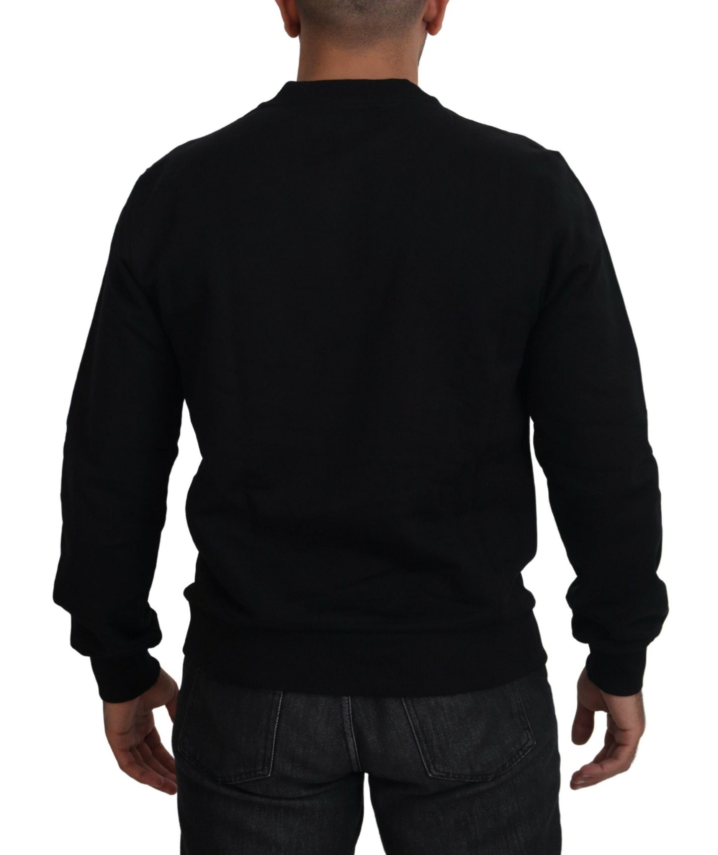 Authentic Italian Black Cotton Sweater