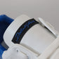 Elegant White and Blue Leather Sneakers