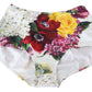 Elegant White Floral High Waist Bikini Bottom
