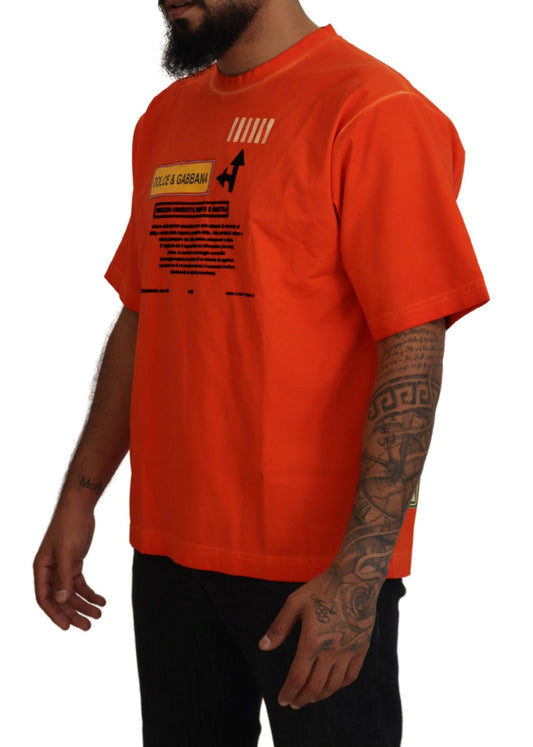 Elegant Crew Neck Orange Tee