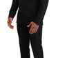 Sleek Black Virgin Wool Martini Suit