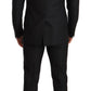 Sleek Black Virgin Wool Martini Suit