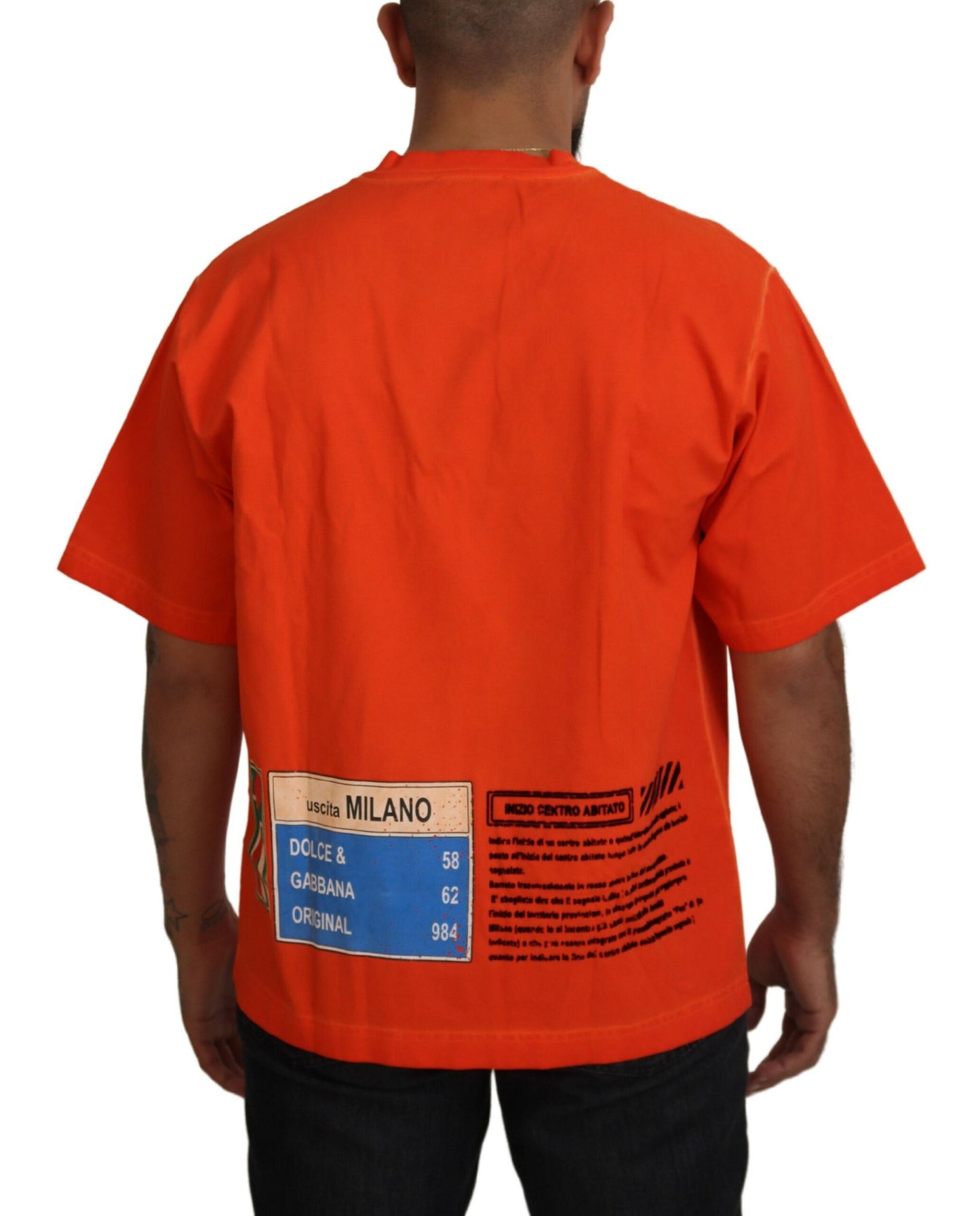 Elegant Crew Neck Orange Tee