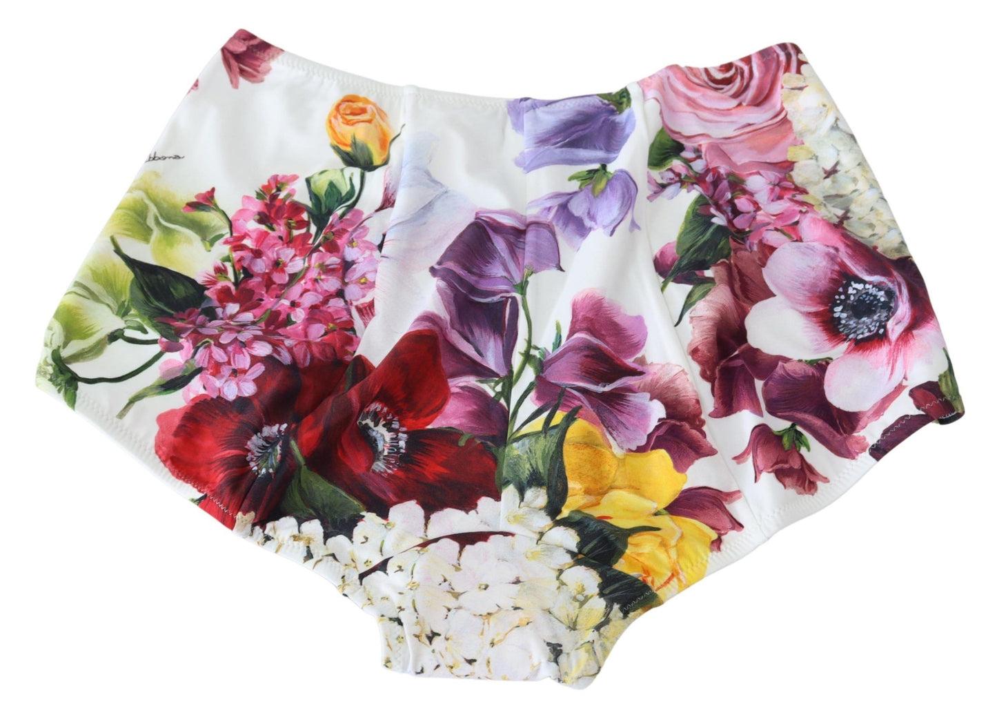 Elegant White Floral High Waist Bikini Bottom