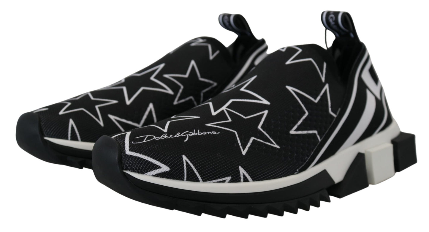 Star-Studded Sorrento Sneakers in White & Black