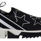 Star-Studded Sorrento Sneakers in White & Black