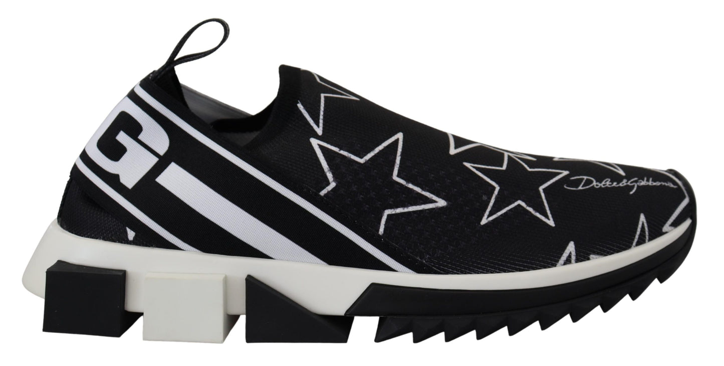 Star-Studded Sorrento Sneakers in White & Black