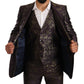 Exquisite Purple Brocade Three Piece Suit