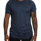 Elegant Silk Crewneck Blue Tee