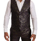 Exquisite Purple Brocade Three Piece Suit