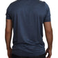 Elegant Silk Crewneck Blue Tee