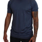 Elegant Silk Crewneck Blue Tee
