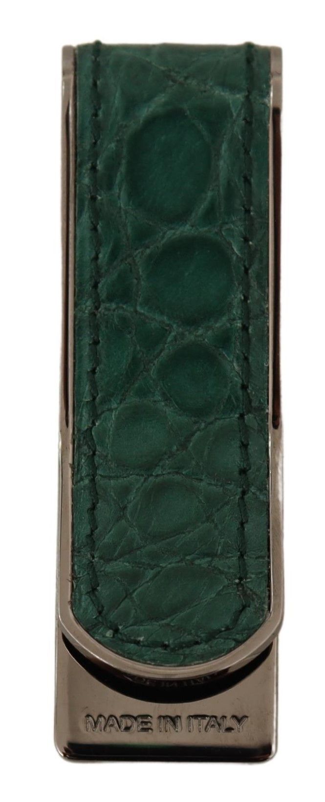 Elegant Green Leather Money Clip