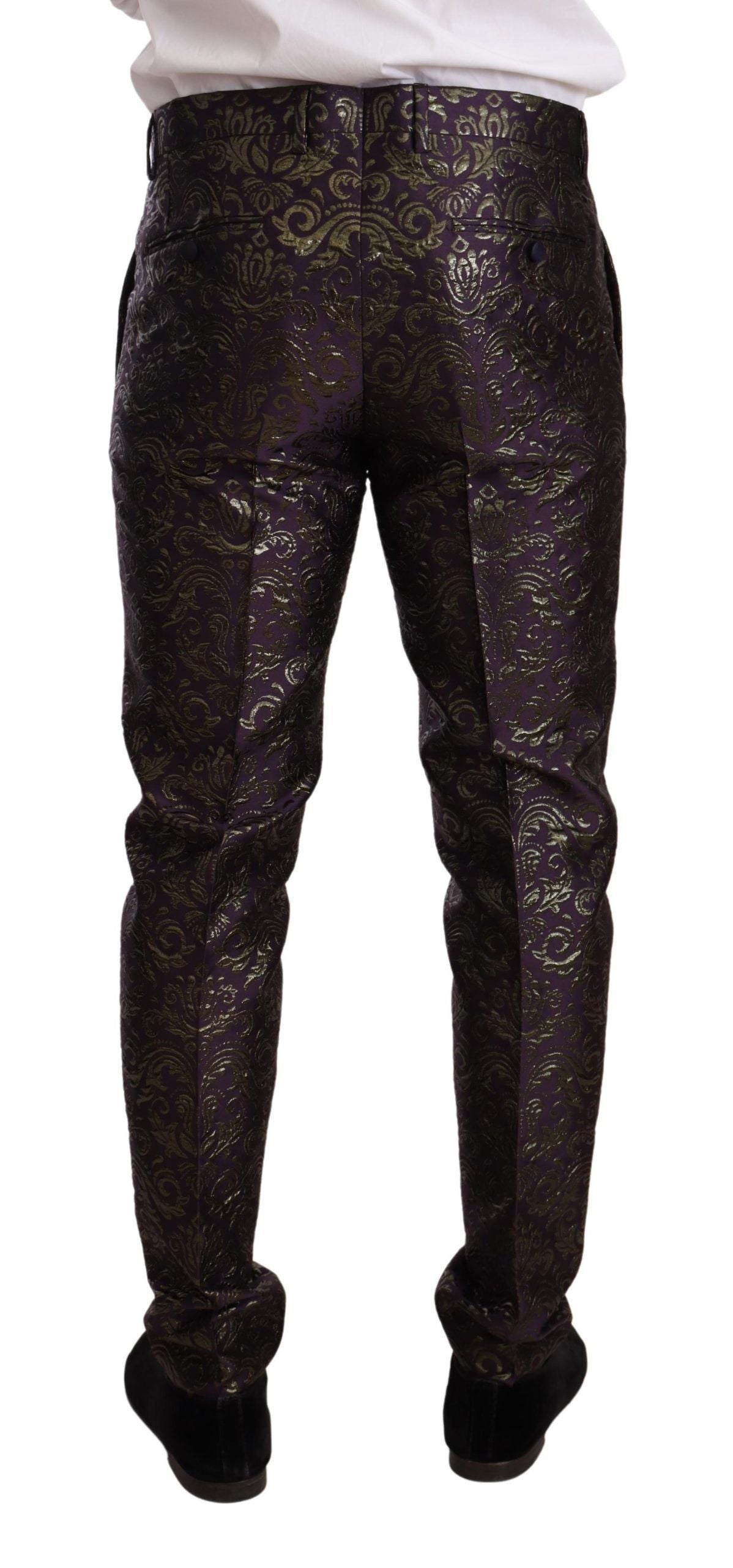 Exquisite Purple Brocade Three Piece Suit