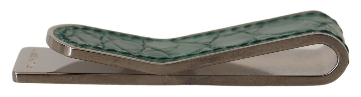 Elegant Green Leather Money Clip