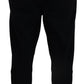 Black Solid Men Tapered Pants