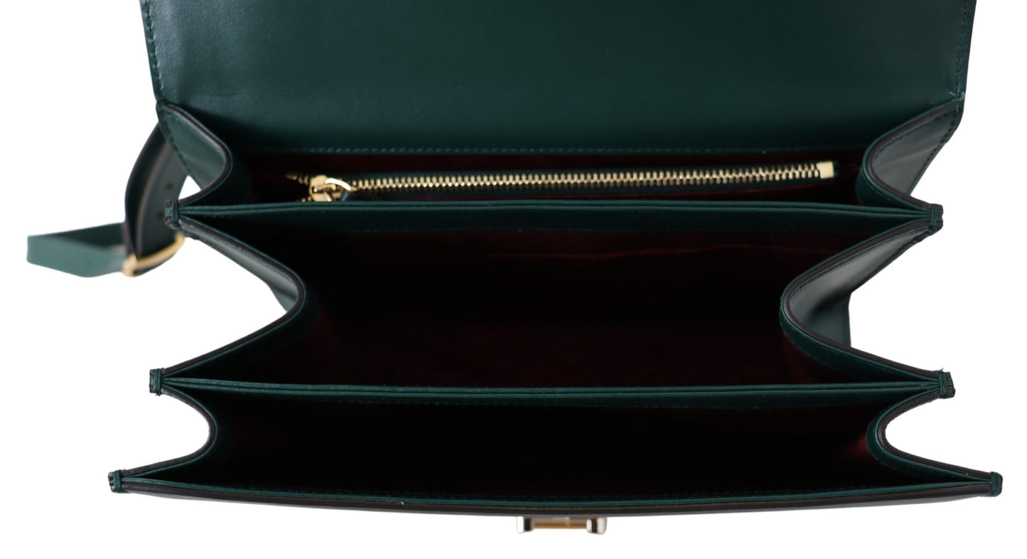 Elegant Green Leather Shoulder Bag