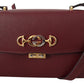 Elegant Dark Red Leather Shoulder Bag