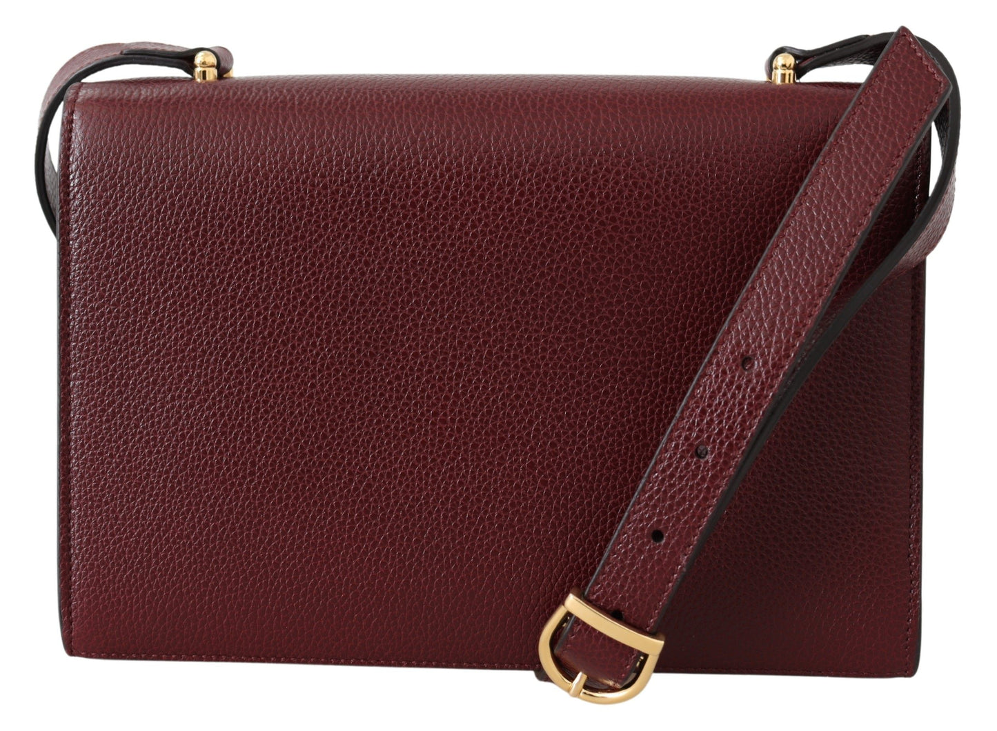 Elegant Dark Red Leather Shoulder Bag