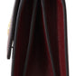 Elegant Smooth Leather Shoulder Bag in Dark Red