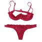 Chic Dark Pink Lace Cotton Lingerie Set