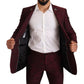 Elegant Maroon Leaf Pattern Two-Piece Suit