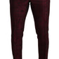 Elegant Maroon Leaf Pattern Two-Piece Suit