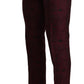 Elegant Maroon Leaf Pattern Two-Piece Suit