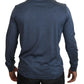 Elegant Silk Blue Pullover Sweater