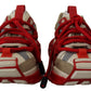 Red Beige Designer Leather Sneakers