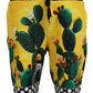 Multicolor Cactus Print Cotton Sweat Shorts