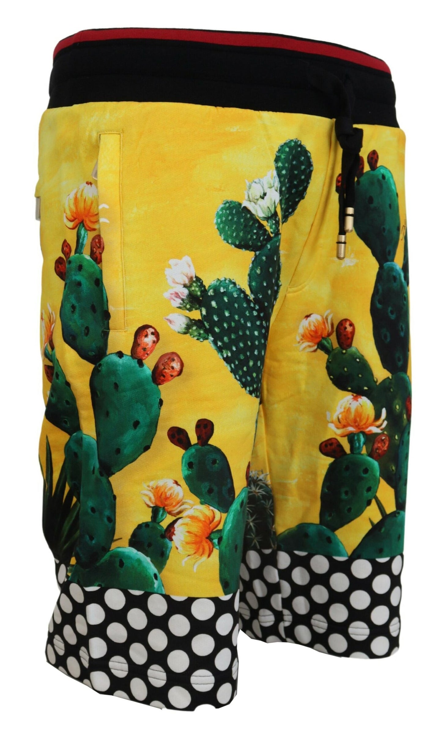 Multicolor Cactus Print Cotton Sweat Shorts