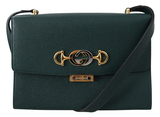 Elegant Green Leather Shoulder Bag