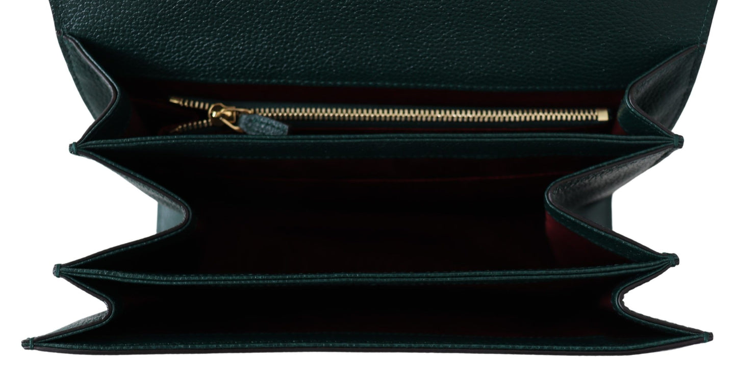 Elegant Green Leather Shoulder Bag