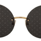 Elegant Gold Frame Grey Lens Sunglasses