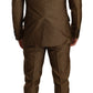 Elegant Yellow Patterned Three-Piece Suit