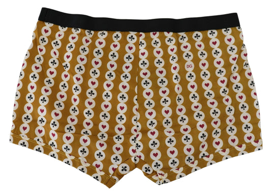 Elegant Yellow Cotton Boxer Shorts