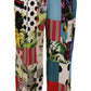 Exquisite Multicolor High Waist Silk Pants