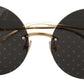 Elegant Gold Frame Grey Lens Sunglasses