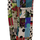 Exquisite Multicolor High Waist Silk Pants