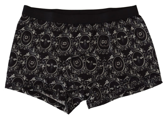 Elegant Black Cotton Boxer Shorts