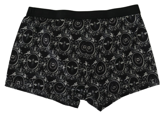 Elegant Black Cotton Boxer Shorts